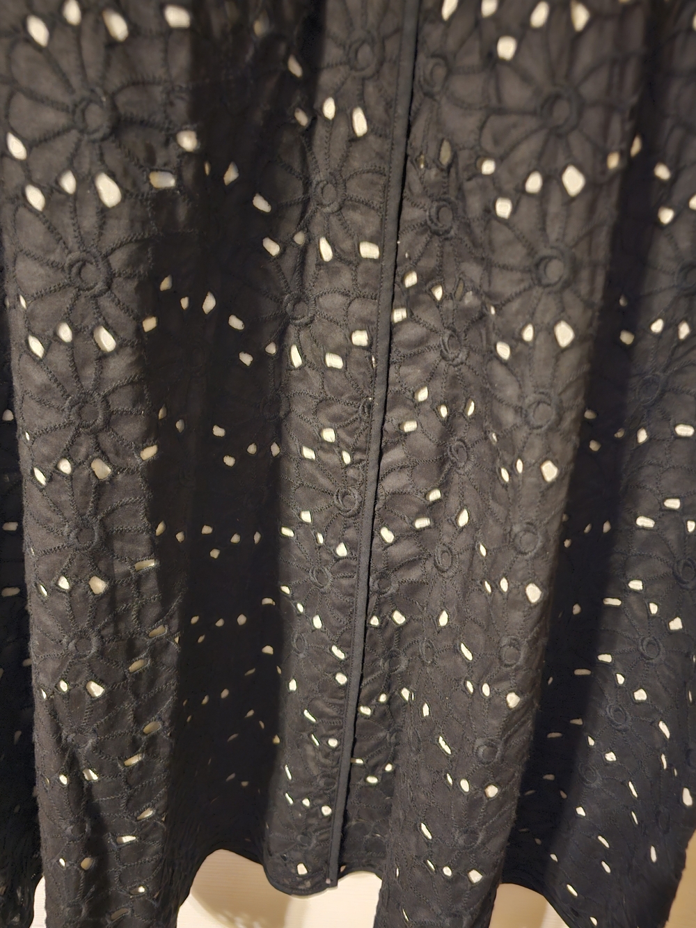 Talbots Black Eyelet Cutout Dress Top